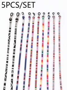 5pcs Bohemian Style Fashion Eyeglass Chain, Multi-Functional Mask Holder, Suitable For Women's Travel & Daily Use, Stylish Beaded Eyeglass Lanyard, Non-Slip Fashion Eyeglass Chain And Mask Holder - Multicolor - View 16