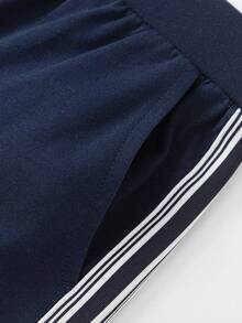 Children's Pants 2025 Summer New Capri Pants Tween Boys Casual Quick-Dry Fashion - Dark Blue - View 5