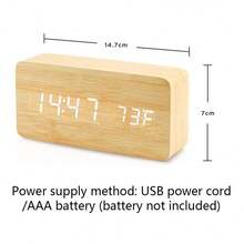 Smart Life Wooden Clock Alarm Clocks For Bedroom Table Clock Home Electronics Device Decoration Morning Bedside Table Clock Voice Control Desk Digital Alarm Clock Home Decor Room Decor