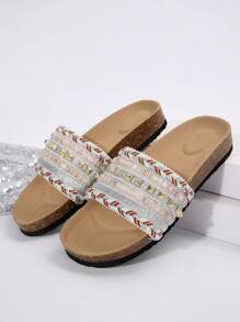 Women's Strap Anti-Slip Graphic Pattern Neutral Fashion EVA Casual Beach Slippers, Suitable For Outdoor, All Seasons