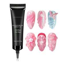 GLOZ 15ML 3D Sculpting Gel Nail Glue For Nail Designs And DIY Nail Art - Clear Gel Polish For Drawing, Molding, Sculpture And Decoration