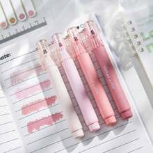 Set de 4 piezas de bolígrafos de gel fluorescentes suaves, colores rosa moraña, tinta a base de agua, punta fina, adecuados para útiles de oficina, escritura, corrección, cuadernos, dibujo, útiles escolares, vuelta al colegio