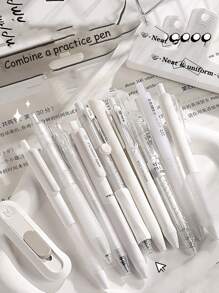 5 Stücke einziehbare Kugelschreiber, 0,5 mm Spitze, Farbe schwarz, hochwertig, leichtes Schreiben, verschmierungsfest, geeignet für Prüfungen, Büro, Studium, Schreibwaren