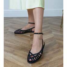 Women's Flat Closed Sandals For Daily Wear - Black - View 3