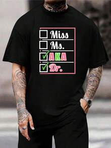 Camiseta AKA para mujeres y hombres - Camiseta rosa y verde de manga corta - Perfecta para miembros, hermanas y eventos de vida griega - ¡Muestra tu orgullo AKA! - Negro - Ver 1