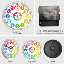 8-10 Inch Colorful Teaching Clock - Battery Powered, 12-Hour Large Digit Learning Clock, Multi-Color Zoning, Silent For Easy Learning, Suitable For Living Room, Bedroom, Room, Playground, Classroom Decor, Holiday Gift (Batteries Not Included) Wall Clock, Bedroom Decor, Dorm Decor, Back To School Decor, School Surprise, Home Decor, Learning Supplies - Multicolor ET113 - View 8