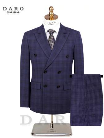  DAROuomo 2024 男士西装修身正式商务工作服套装 2 件套（夹克 + 裤子）DR8363