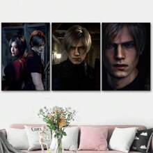 1 pièce Affiches artistiques murales avec cadre en option Résident Evil 4 Remake Ace Agent Leon et Wong Imprimé HD Rétro Œuvre murale, Convient pour le salon, la chambre de garçon, décoration de la maison canevas Pop-Up.