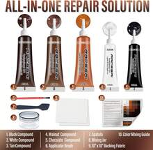 ARCSSAI ARCSSAL Brown Leather Repair Kit For Furniture, Leather Couch Repair Kit For Sofa, Jacket, Car Seats And Purse With Super Easy Instructions, Restores Any Material, Bonded, Pleather, Genuine - White - View 5