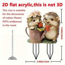 2D 平面亚克力可爱绵羊花园装饰，适用于户外露台草坪艺术装饰，无需电池，非常适合 7 月 4 日或圣诞节动物主题装饰，最适合圣诞节 - 紅白色 - 查看 3