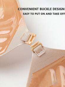 1 Pair Adhesive Silicone Invisible Strapless Bra Cups, Thickened 3cm Enhancing Bust Lift Tape, Suitable For Small Bust, Low-Cut Dresses - Multicolor - View 4