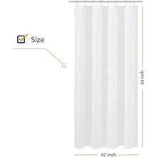 New N&Y HOME RV Shower Curtain Liner Fabric 47 X 64 Inches, Hotel Quality, Washable, Water Repellent, White Bathroom Curtains With Grommets, 47x64 - 白色 47 英吋寬 x 64 英吋長(1 包) - 查看 2
