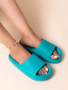 sandalia EVA mujer, sandalia ligera de plástico, chancla deportiva EVA,sandalia plana impermeable - Agua verde azul - Ver 2