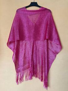 1 peça de poncho xale feminino com borlas, elegante e versátil, para primavera/verão, adequado para várias ocasiões