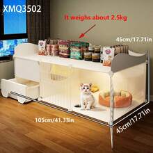 Indoor Cat Cage With Litter Box, Cat Bed, Cat House, Cat Villa, Cat Condo - Multicolor - View 2