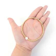 1 件全新复古圆形字母金色串珠女式脚链