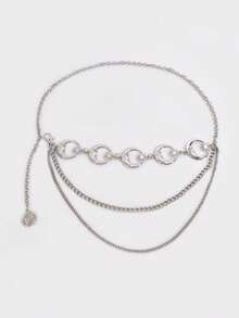 1 Piece Pack - Women's Multi-Layer Metal Waist Chain - Simple And Versatile Dress For Formal Occasions - Daily Casual Decoration