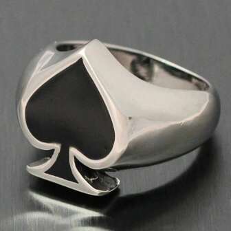 1 pièce Anneau de pique en acier inoxydable, Anneau de chance pour motard, Symbole de pouvoir, Bagues pour hommes