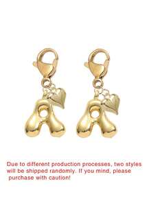 Bubble Letter Cute Necklace Pendant, Bag Charm - Lucky Crystal Pendant With Golden Heart Pendant, Letter A-Z, Shiny Alloy Bag Backpack Keychain - Perfect Gift For Birthday And Special Occasions, Keychain Bag Backpack Car Charm, Gift For Women And Girls, Wallet And Handbag Accessories. Small Gift For Women On Birthday, Valentine's Day, Mother's Day. - Gold - View 10