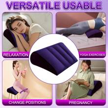 1 pieza Mueble de cama para amantes, Almohada inflable para juegos sexuales (con bomba), Juguetes sexuales, Productos SM para sexo, Juegos sexuales, Herramientas sexuales multifuncionales, Rampa triangular para cama como herramienta para el orgasmo