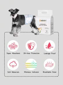 paquete de 10 pañales desechables para perros, pantalones higiénicos anti-fugas y anti-olores, entrega de paquete al azar