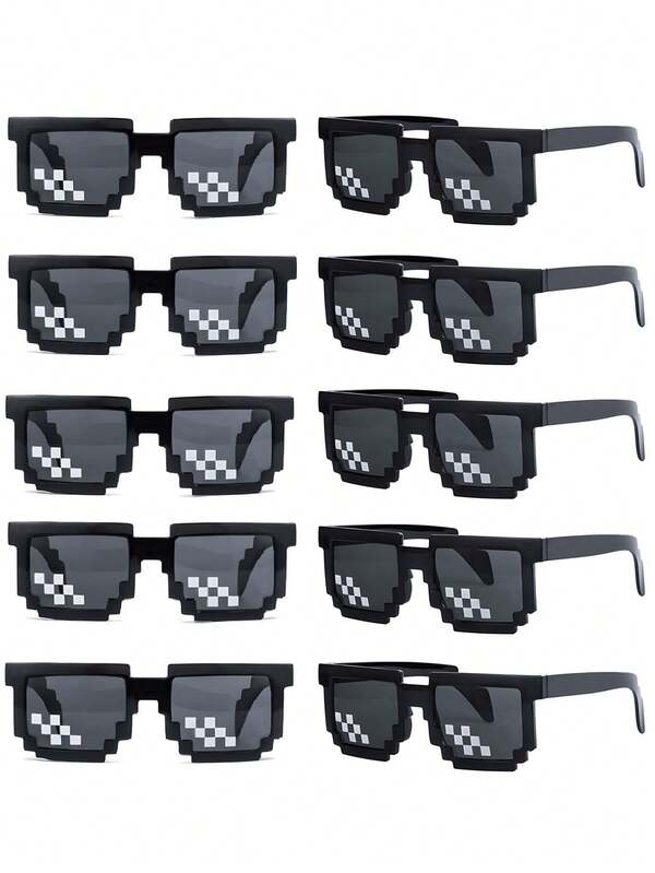 8 piezas de Vasos de mosaico para fiestas, bodas, gafas de píxeles y otras ocasiones divertidas, suministros para fiestas hawaianas (tamaño grande)