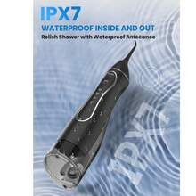 H2ofloss Water Flosser - Portable Oral Irrigator, 5 Modes, Rechargeable Orthodontic Toothpick, Cordless, Home Travel - 300ml Water Tank - Black - View 4