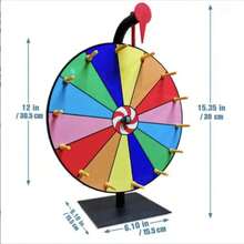 12 Inch Spin Wheel - Heavy Duty Base With 14 Slots Colorful Desktop Spinner - Spinning Roulette Wheel Suitable For Carnival, Trade Shows, Spin To Win Games, Game Prizes - Multicolor - View 5