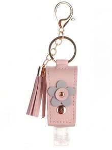 Customized Women's Summer Skin Care Toner Portable Refillable Bottle Vintage Leather Case, Keychain Pouch