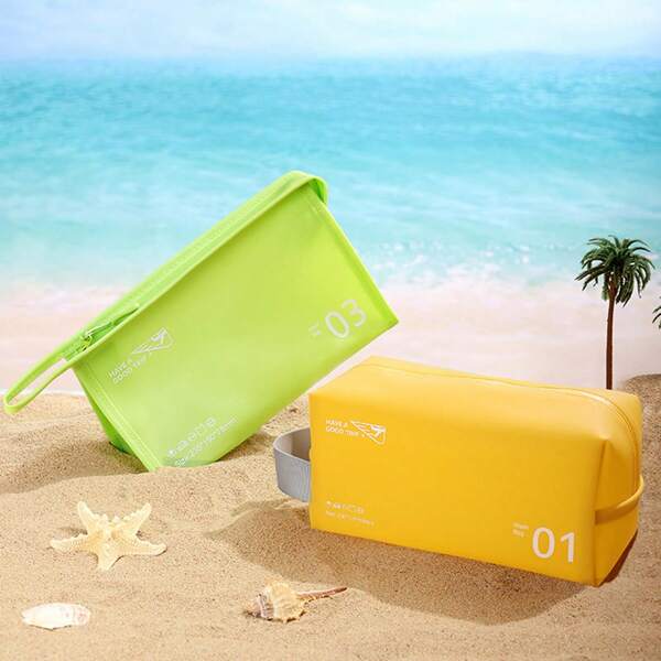 1pc Summer Toiletry Bag Travel Portable Organizer, Waterproof Handbag For Cosmetics, Sunglasses, Swimwear, Swimming Purse Wallet For Outdoor Sport Vacation Beach Holiday Pool