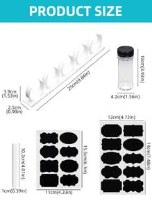 Set de 14 tarros de especias de plástico con tapas de clip, estantes de almacenamiento y kit de etiquetas para el hogar y la cocina, organización de cocina
