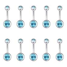 1/7/10pcs Stainless Steel 14G Low-Allergy Navel Rings, Unisex Body Piercing Jewelry