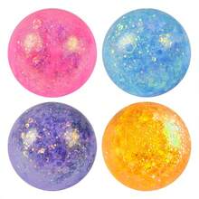 6厘米麦芽胶减压球，柔软挤压感官玩具，抗压力珍珠彩虹色慢回弹挤压球 - 彩色 - 查看 5