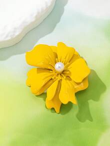 1 件优雅时尚性感金属花朵仿珍珠中心胸针，适合女士，适合派对和日常佩戴情人节 - 花朵胸針 - 查看 10