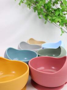 Thickened Silicone Bowl, Suction Cup Bowl Heat-Resistant Food Bowl, Feeding Tableware Complementary Food Bowl,
