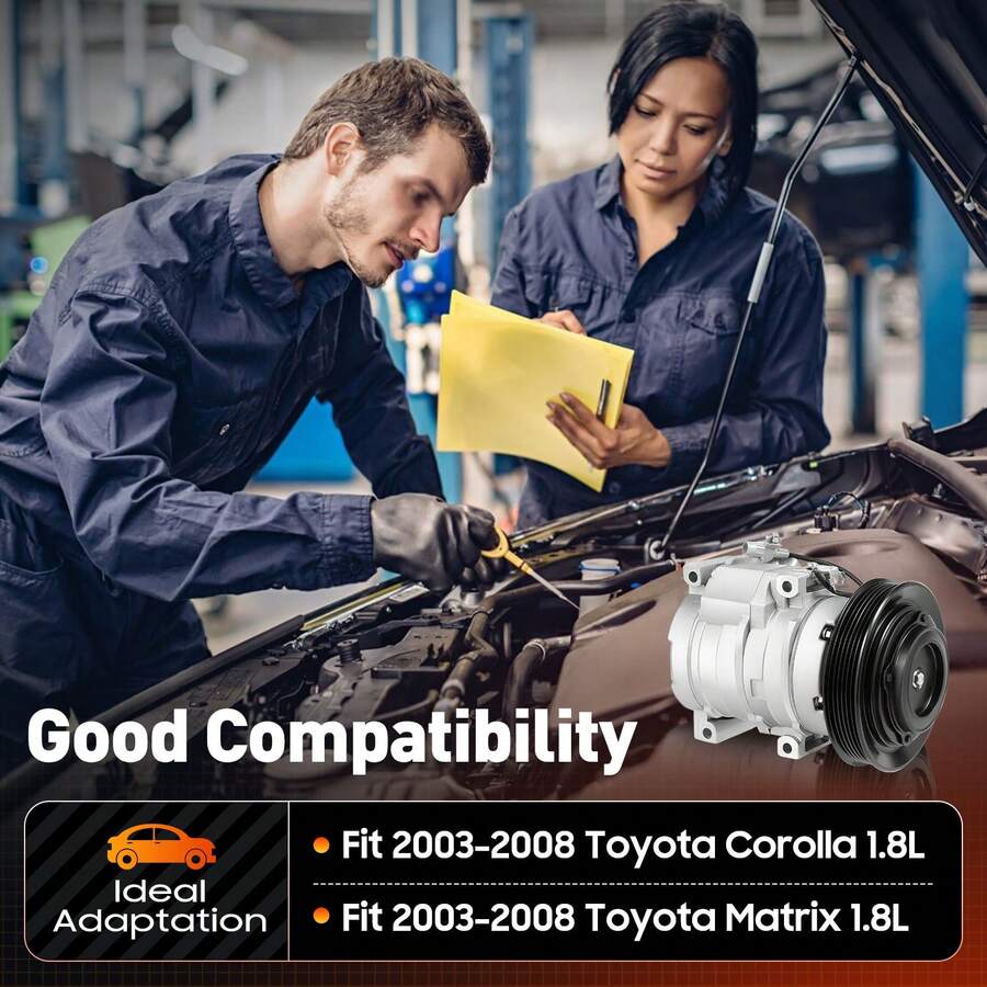 TFCFL Air Conditioner Compressor, Air A/C Compressor For 2003-2008  Corolla 1.8L And 2003-2008  Matrix 1.8L
