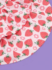 1pc Pet Dog V-Neck Strawberry Print Dress, Cute & Fashionable Dog Apparel - Multicolor - View 6