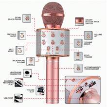 Microphone Audio Integrated Microphone Home Singing K Wireless Bluetooth Can Be Inserted Tf,Usb Card Play Music Outdoor Party Family Gathering,Microphone,Mic,Wireless Microphone