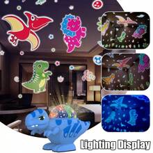 Decorazioni natalizie, proiettore di luci notturne a tema dinosauro, luce notturna a stelle a tema dinosauro per camera da letto, camera, palcoscenico, giocattoli a tema dinosauro con rotazione a 360°, 2 pellicole di proiezione, regali di compleanno e Natale, luce decorativa notturna a LED per camera da letto, soggiorno, casa theater, soffitto, DJ, festa da ballo, riempitivi per calze di Natale