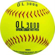 Franklin Sports Official Game Softballs - OL3000 Fastpitch 12&#34; Inch Yellow Softballs - Official Size + Weight Tournament Balls For Practice + Games - 1 Softball