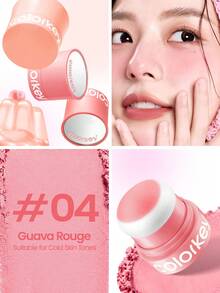 COLORKEY Luminous Blush, Powder Blush, Concealer Base, Soft Texture, Natural Makeup Effect, Long-Lasting, Lightweight, Smooth, Brand Cosmetic Product, Suitable For Women And Girls, Ideal For Autumn/Winter, Can Create Latte Makeup, Y2K Makeup, 90s Makeup, Cool Girl Makeup, Lip Makeup Matching, Bridal Makeup, Valentine's Day Gift - 04 Guava Rouge - 查看 1