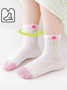 5 pares de calcetines delgados de malla, de fibra de poliéster suave, aptos para primavera y verano