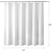 New Titanker Fabric Shower Curtain Liner Washable, 72 X 65 Inches, White Shower Liner Fabric With 2 Magnets, Bathroom Polyester Shower Liner Waterproof Soft Lightweight, White - 白色 72 英吋寬 x 65 英吋長(1 包) - 查看 6