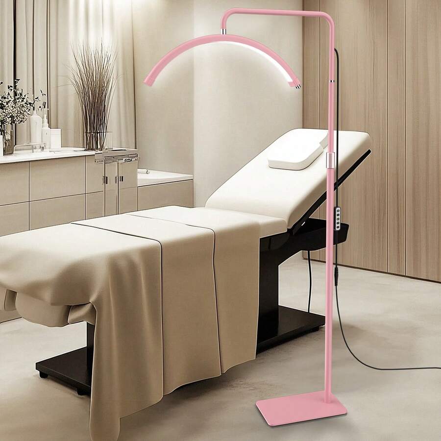 23'' LED Floor Light, Half Moon Lamp For Lash Extension, Lighting For Beauty, Skincare, Lashes, Eyebrows, Filming Content Creation-Modern-Christmas Gift/Present For Lover/ Her/ Girlfriend/Mother/Women/Wife - Pink - View 1