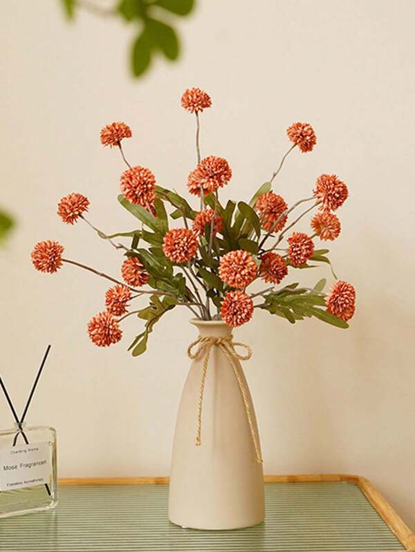 5 Dandelion Simulation Flowers Wedding Living Room Decoration Mini Table Tennis Chrysanthemum Silk Flower Autumn Ball Chrysanthemum Simulation Flowers,Fall Decor,Autumn