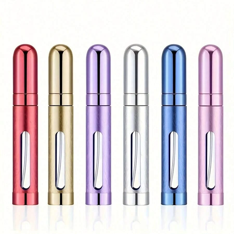 1pc/7pcs 12ml Portable Mini Perfume Atomizer, Iempty Pocket Cologne Spray, Glass Inner Layer And Aluminum Shell Back To School - Multicolor - View 1