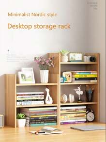 1 Stück minimalistisches nordisches Stil Desktop Lagergestell, doppellagiges/dreilagiges Bücherregal, Desktop Organisation und Lagerungstools, essenzieller Aufbewahrungsorganisator, praktisches kleines Möbelstück für Familien, zwei Farben und drei Stile