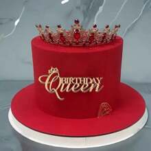 1 pièce Élégant Couronne d'or Cake Topper avec design "Birthday Queen", strass scintillants, parfait pour les célébrations d'anniversaire de dame, en matériau acrylique, sans alimentation électrique, décoration de gâteau de fête | Décoration de gâteau élégante | Décoration de strass, Cake Topper