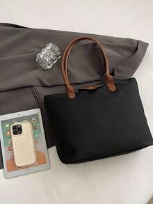 女士大容量手提包，时尚尼龙帆布托特包，通勤单肩包，妈妈包