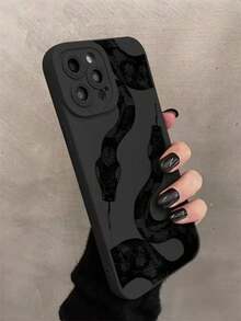 Snake 1pc Black Soft Protective Case With Colorful Snakeskin Pattern, Anti-Knock Phone Case Compatible With Apple And Phones Waterproof Shockproof Anti-Fall Scratch Resistant,International Version, Not The Domestic Version - Black - View 4